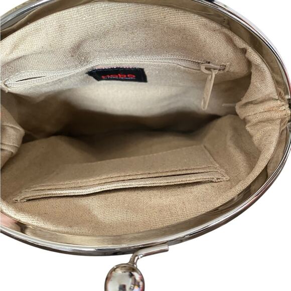 Hobo International Gold Leather Foldover Clutch Purse Handbag - Picture 6 of 10